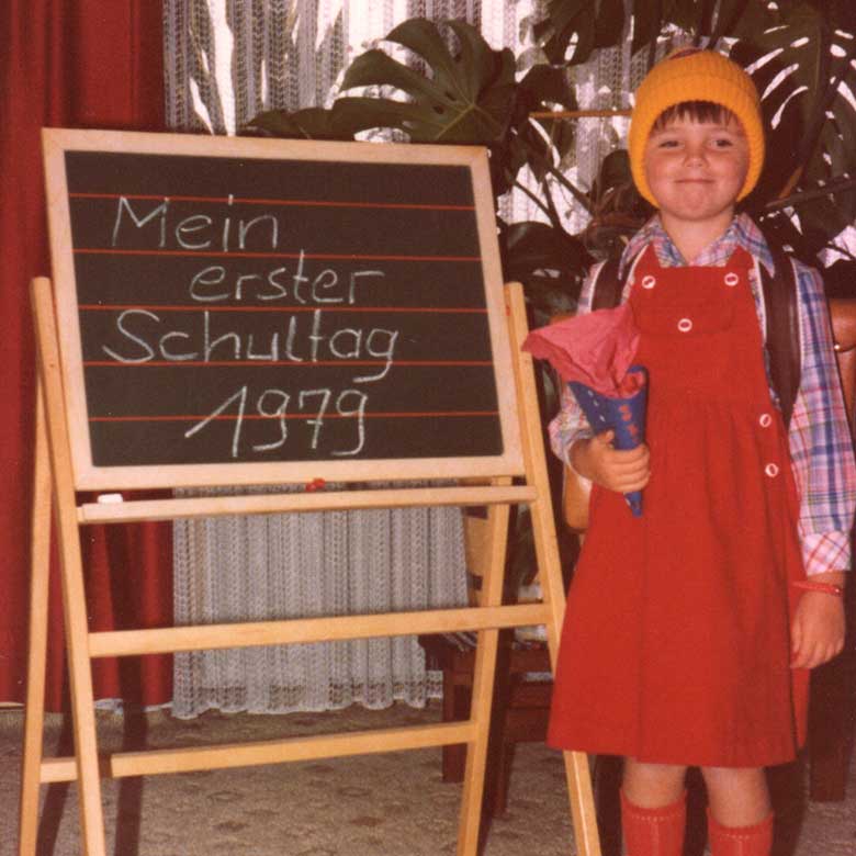 Beraterin mit Humor Christina Zehetner an ihrem ersten Schultag